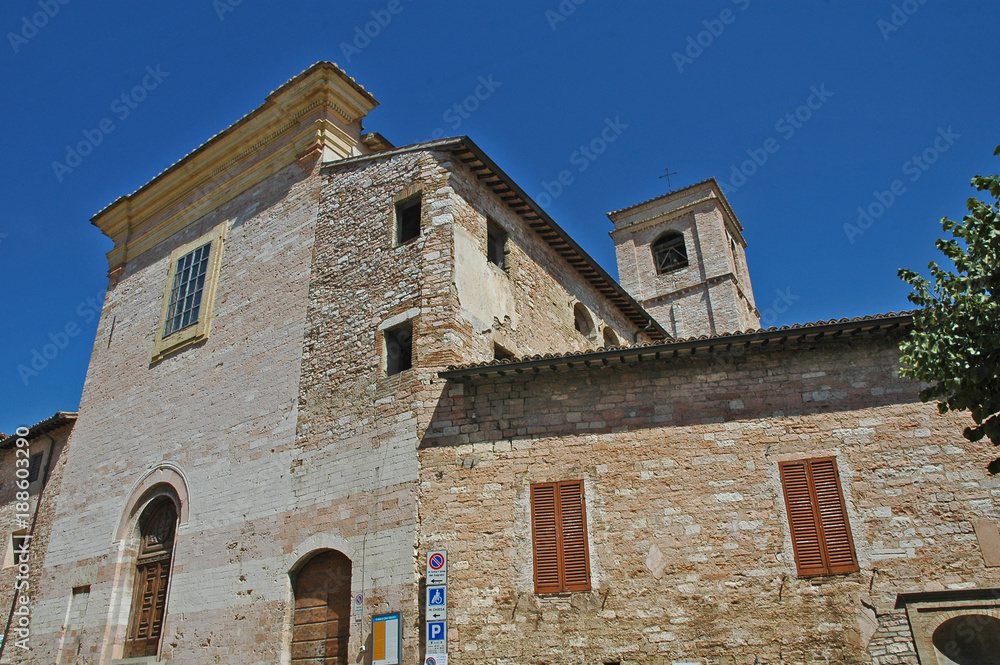 Spello, Umbria - strade e case del villaggio
