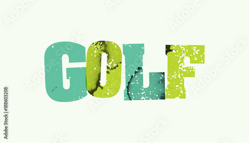 Golf Concept Stamped Word Art Illustration