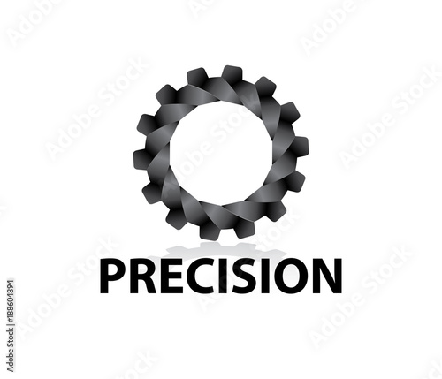 vector logo design of unique metal gear precision machinery