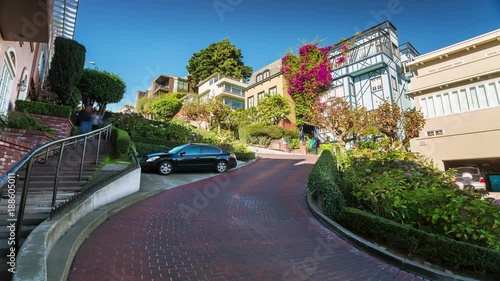 Timelapse of Lombard Street San Francisco, California.