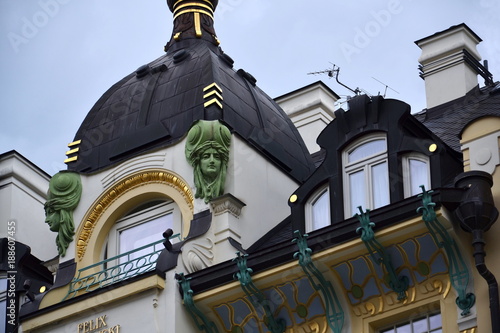 Spa town Karlovy Vary, street architecture detail, Czech Republic photo