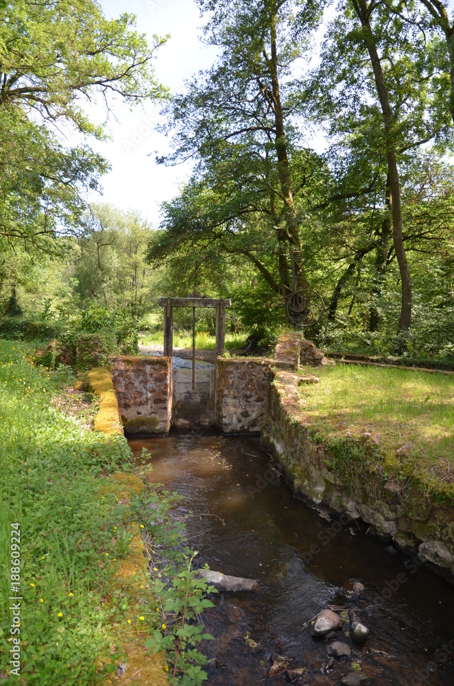 ÉCLUSE DE MOULIN A EAU VALLÉE DU COUSIN BOURGOGNE FRANCE