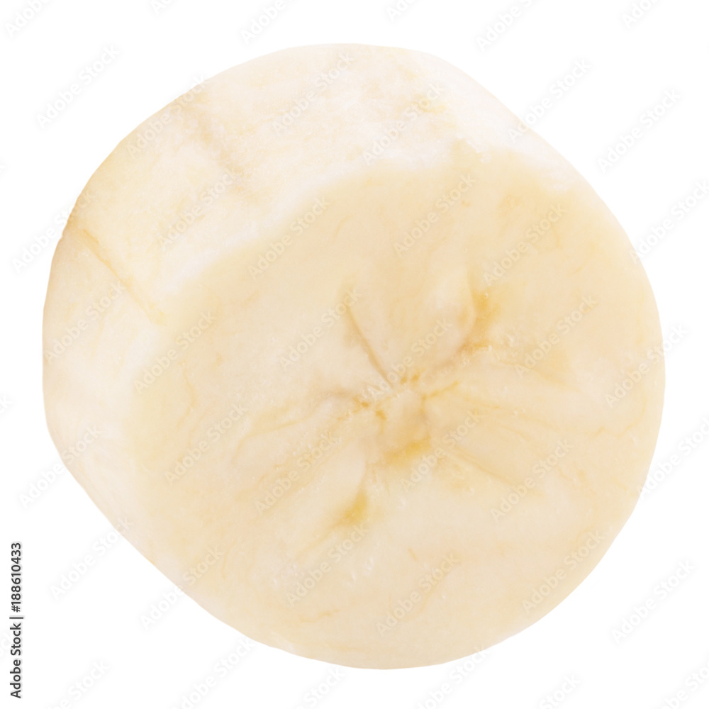 One freshly slice banana isolated on white One freshly slice banana isolated on white