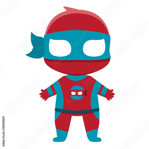 Vector cute kawaii kid superhero colorful isolated