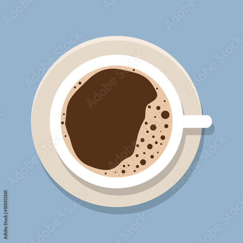 Cup of coffee. Flat vector illustration