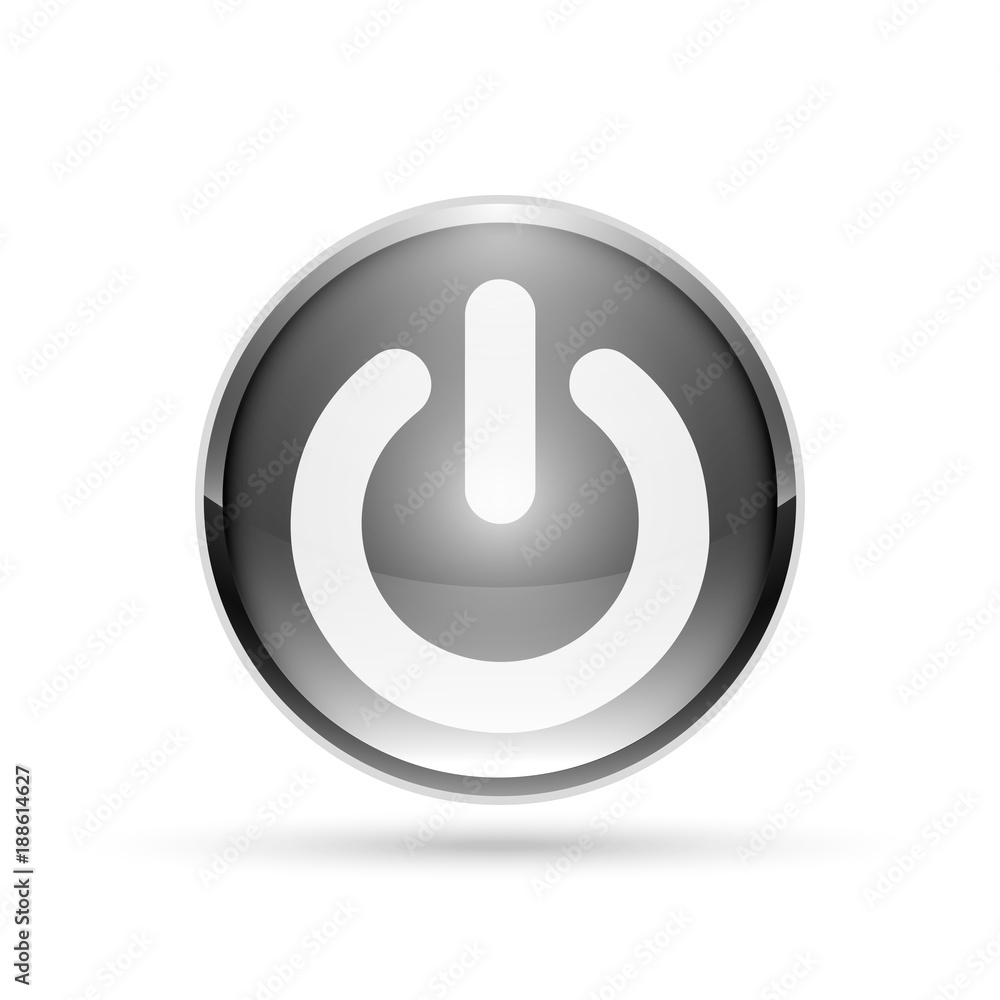 3D glossy Power button. Vector illustration. 3D glossy Power button. Vector illustration.