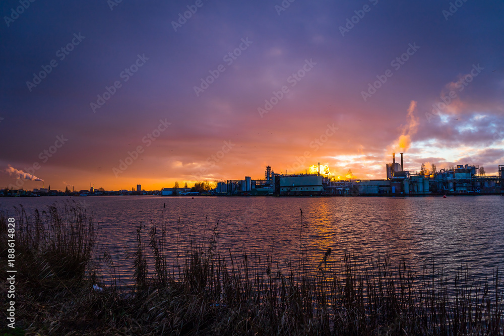 Colourful sunset at the Zaan