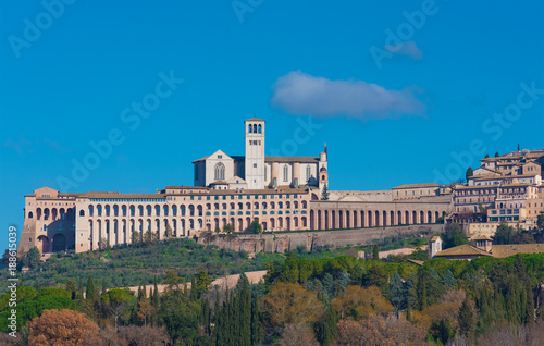 Assisi, Umbria (Italy) - The awesome medieval stone town in Umbria region, with castle and the famous Saint Francis sanctuary. 