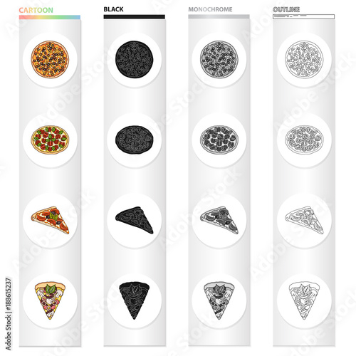 Snack, ingredients, ration and other web icon in cartoon style.Pizza food, treats, icons in set collection.