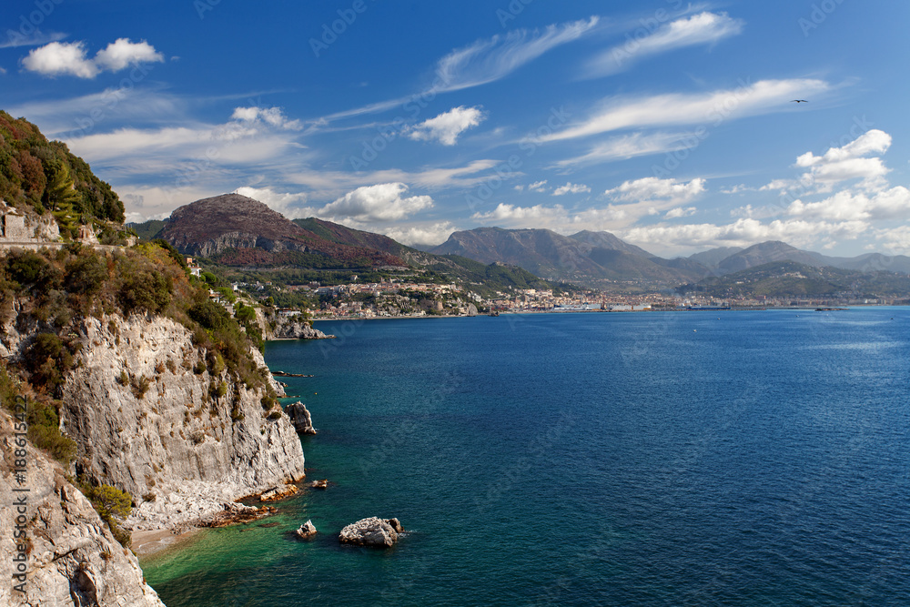 Fototapeta premium Panoramic view of Amalfi Coast nearby Salerno, Campania, Italy