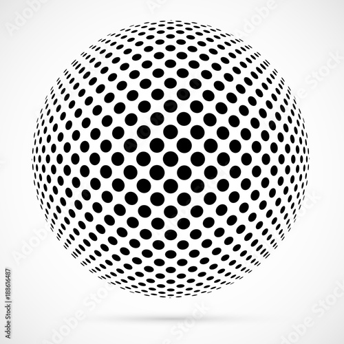White 3D vector halftone sp...