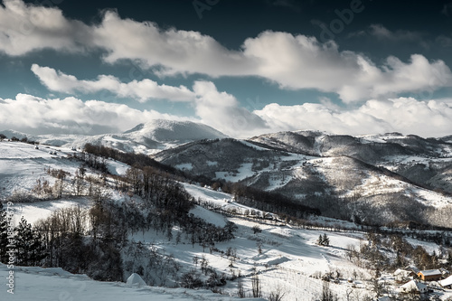Snowy winter breathtaking natural landscape