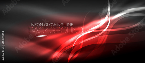 Neon elegant smooth wave lines digital abstract background