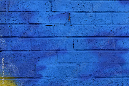 Brick Wall Painted Blue