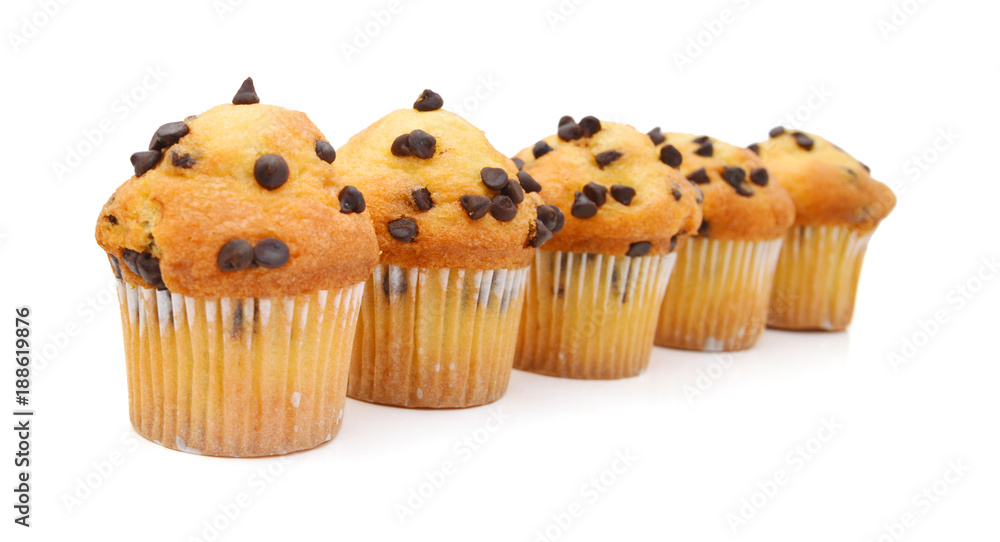 Tasty muffins isolated on white background Tasty muffins isolated on white background