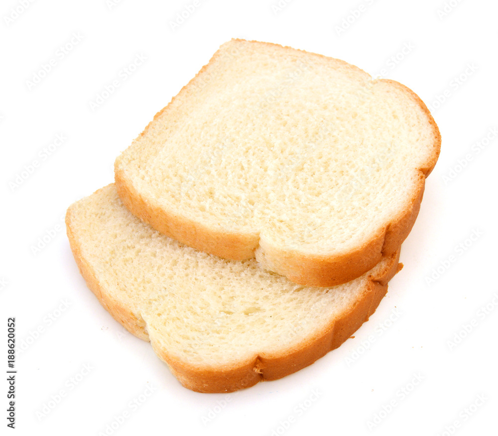 sliced bread on a white background