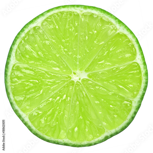 lime slice, clipping path, isolated on white background photo
