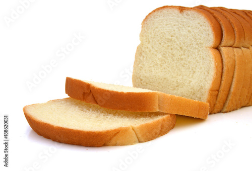 sliced bread isolated on white background