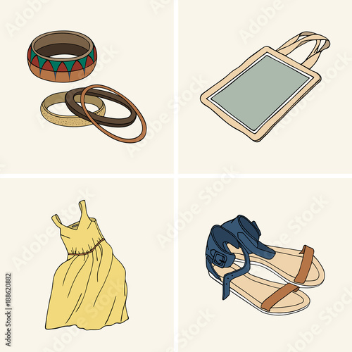 Clothes and accessories. Set 8