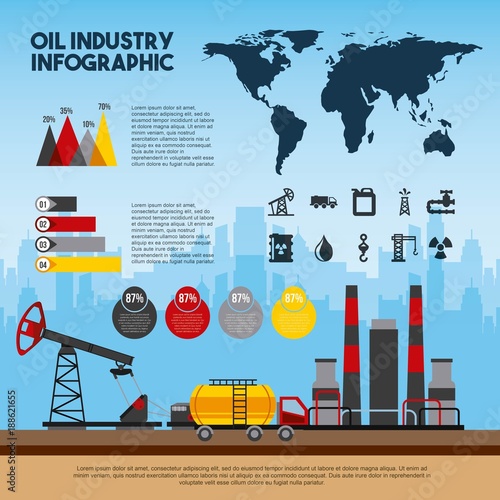 oil industry infographic world process petroleum vector illustration