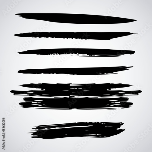 horizontal ink brush stroke stripes vector illustration