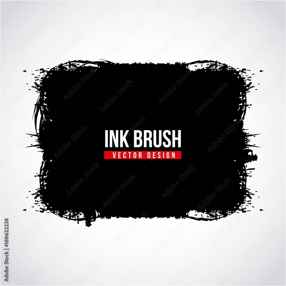 ink brush grunge paint element smear stain texture vector illustration