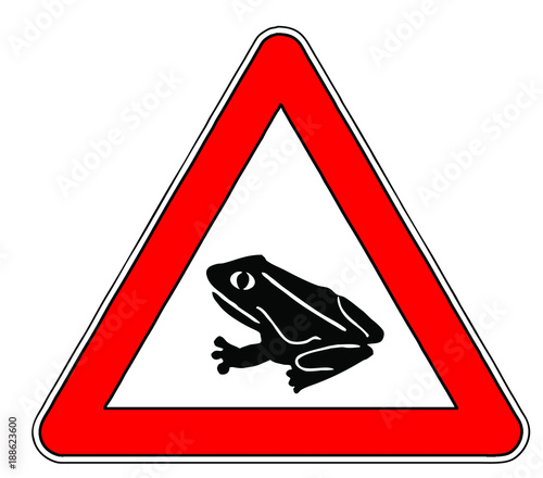 Gefahrenschild Achtung Frosch