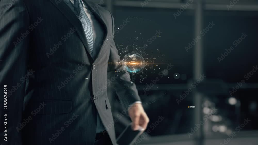 Businessman with Blockchain Businessman with Blockchain