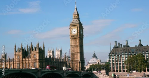 Westminster Bridge, Houses Of Parliament & Big Ben; London September Wednesday; London, England