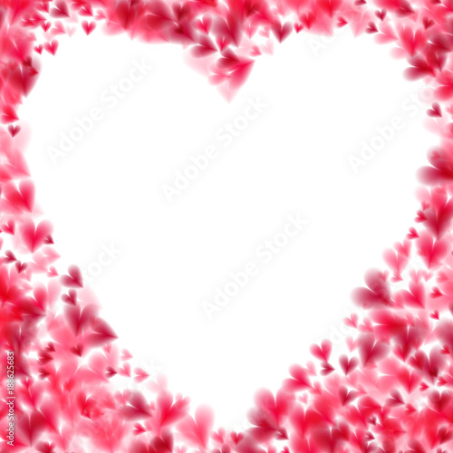 Pink hearts bokeh light Valentine's day background eps 10. Tender backdrop with gradually changing color hearts. Romantic colorful background. Transparent hearts backdrop. © ozzichka
