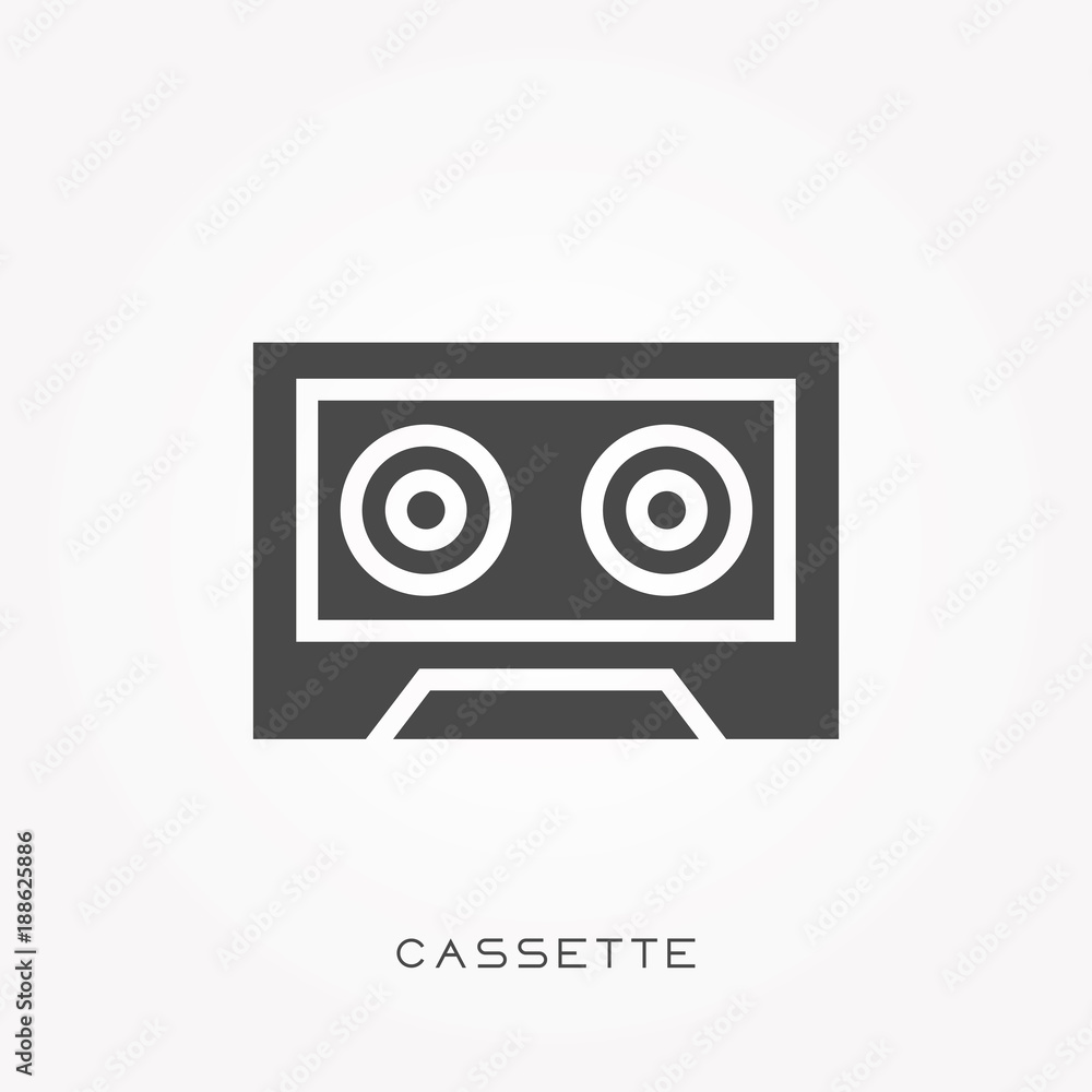 Silhouette icon cassette Silhouette icon cassette