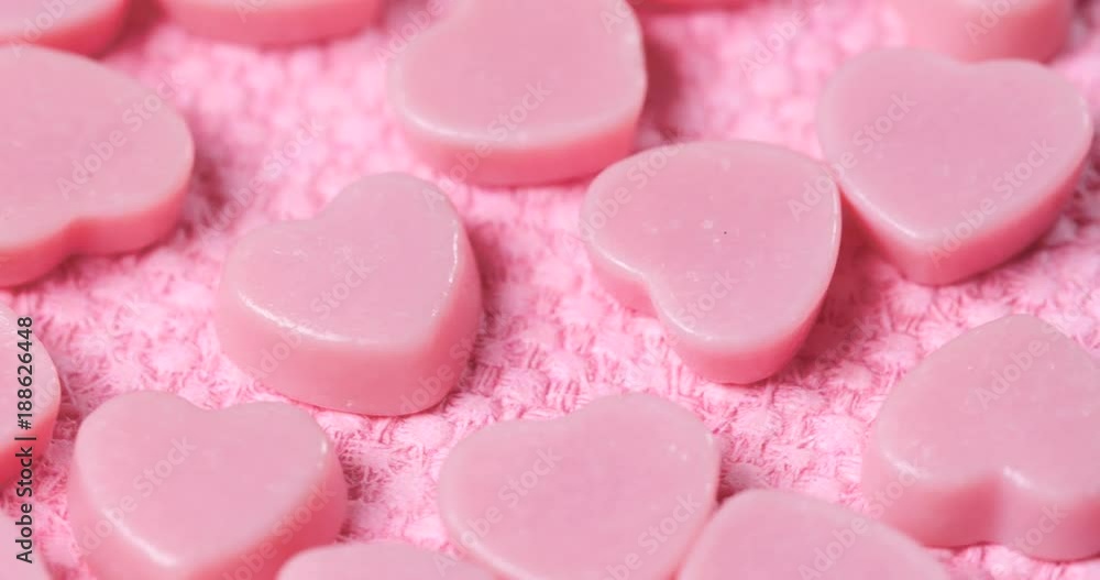 Pink heart shape chocolate candy Pink heart shape chocolate candy