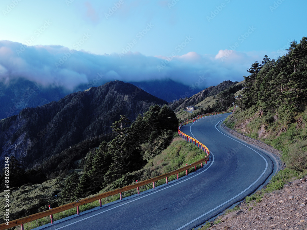 Mountain road in the morning at Nantou County ,Taiwan