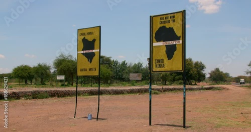 Toyota Land Cruiser Crosses The Equator; Equator Crossing; Baringo County, Kenya, Africa photo