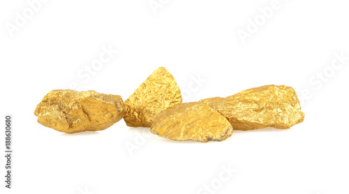 Canvas Print The gold nuggets isolated on white texture