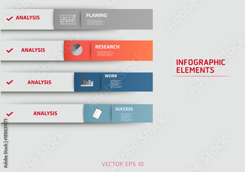 Modern strips infographics different options banner for business processes, workflow, diagram, flowcharts photo