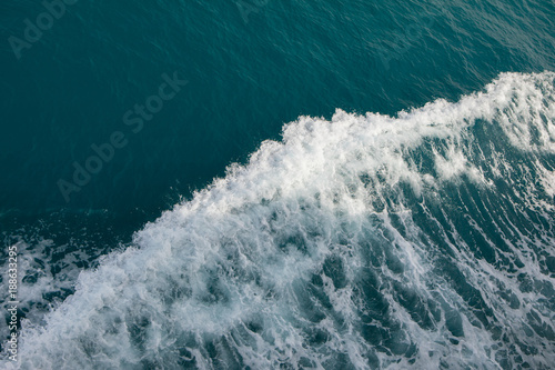 view of nice blue water surface with splash from above