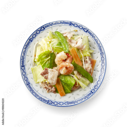 野菜炒め 真俯瞰 バック飛ばし 影イキ Stock 写真 Adobe Stock