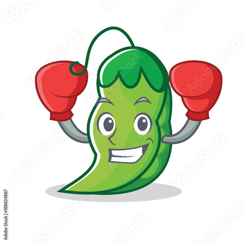 Boxing peas character cartoon style