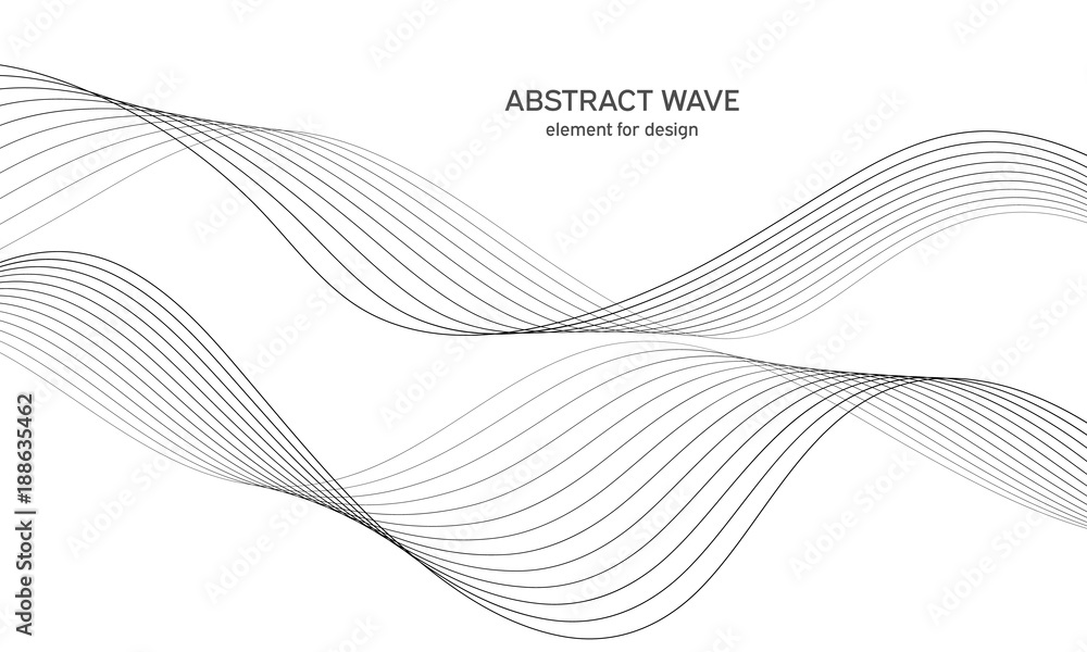Abstract wave element for design. Digital frequency track equalizer. Stylized line art background. Vector illustration. Wave with lines created using blend tool. Curved wavy line, smooth stripe. Abstract wave element for design. Digital frequency track equalizer. Stylized line art background. Vector illustration. Wave with lines created using blend tool. Curved wavy line, smooth stripe.