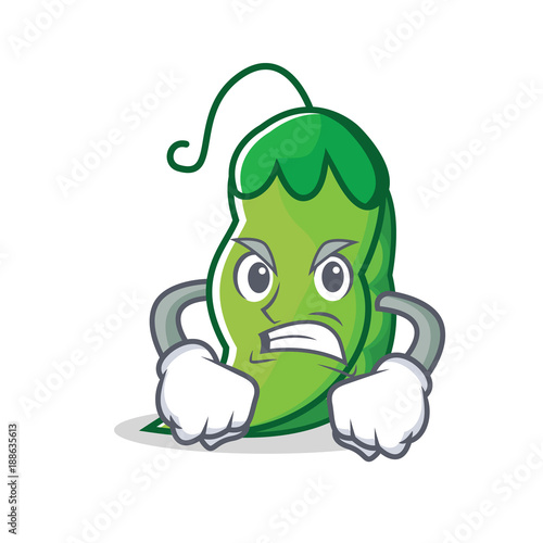 Photo Angry peas mascot cartoon style