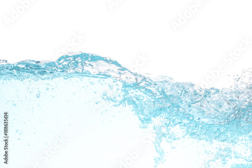 close up water splash isolated on white background