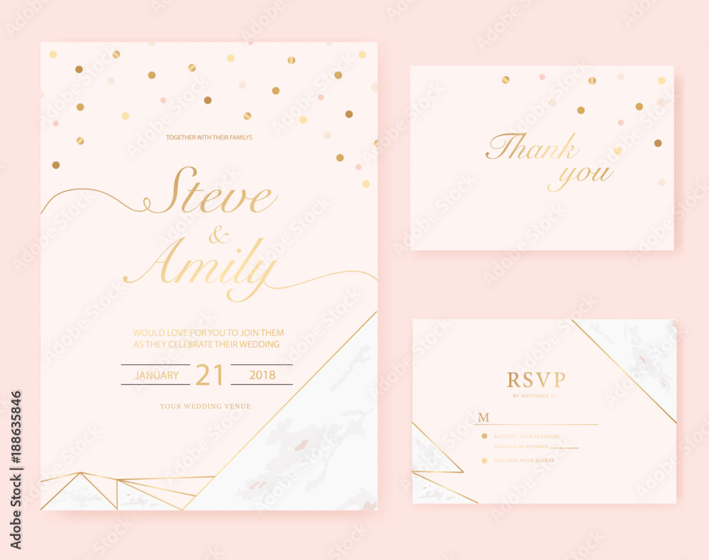 Fototapeta premium Marble wedding card