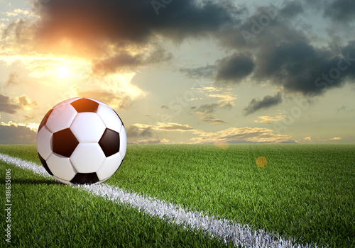 Soccer ball on the stadium field © efks