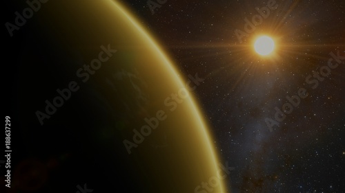 Extrasolar Kepler Planet Orbit Yellow Surface