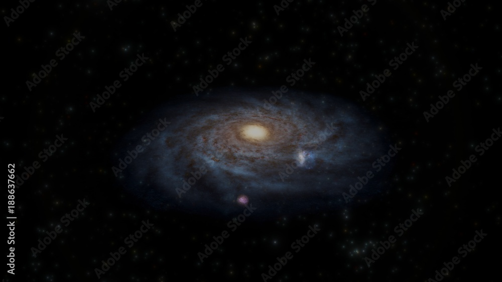 Milky Way Galaxy Approach from Intergalactic Space