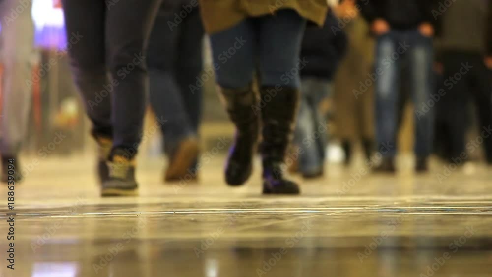 custom made wallpaper toronto digitalTime lapse video. Feet of walking people in the mall