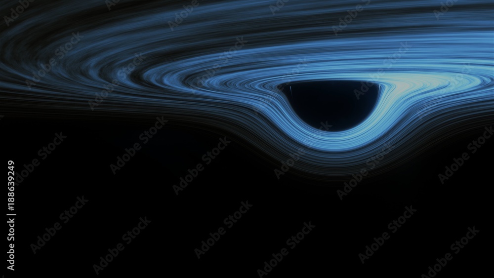 Supermassive Black Hole Event Horizon From Below Accretion Disk - obrazy, fototapety, plakaty 