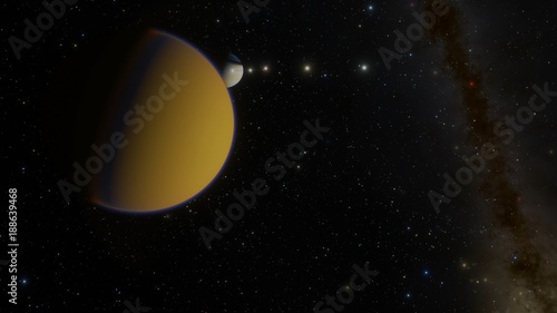 Titan Moon of Saturn Flyby 1