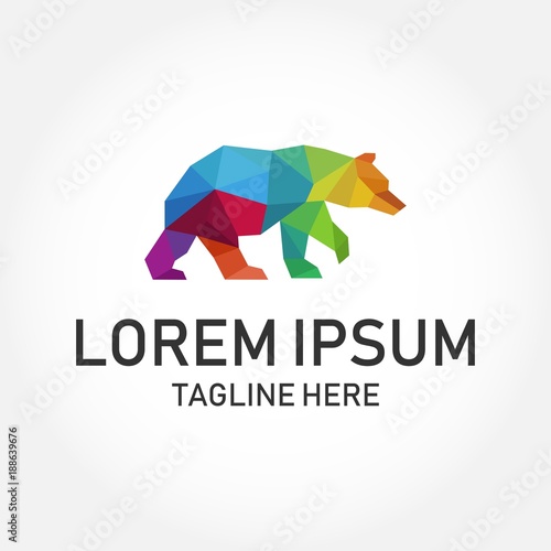 bear colorful logo icon